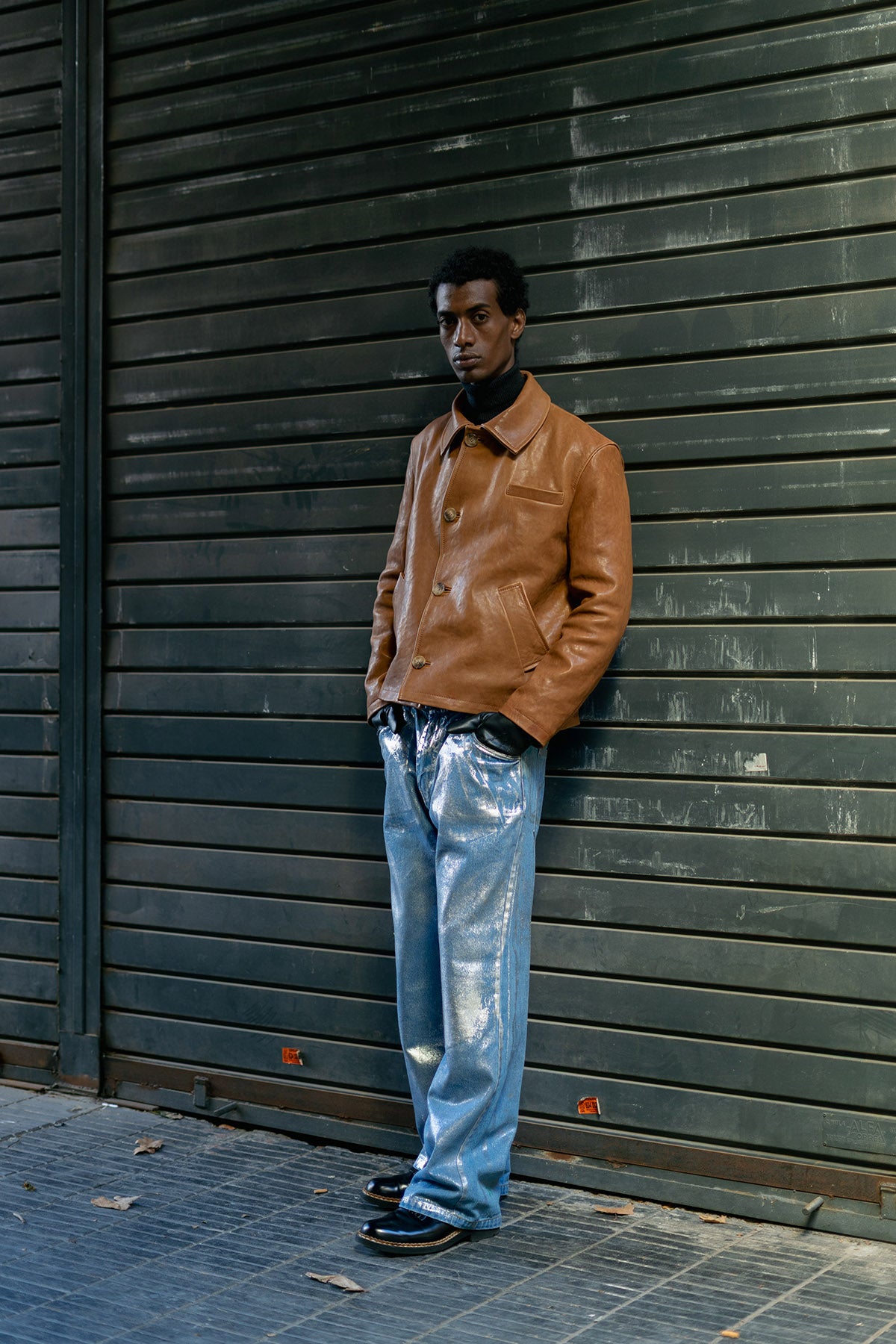 Camel Aged Leather Jacket