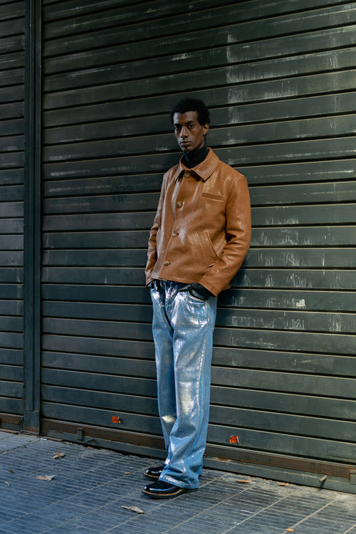 Camel Aged Leather Jacket