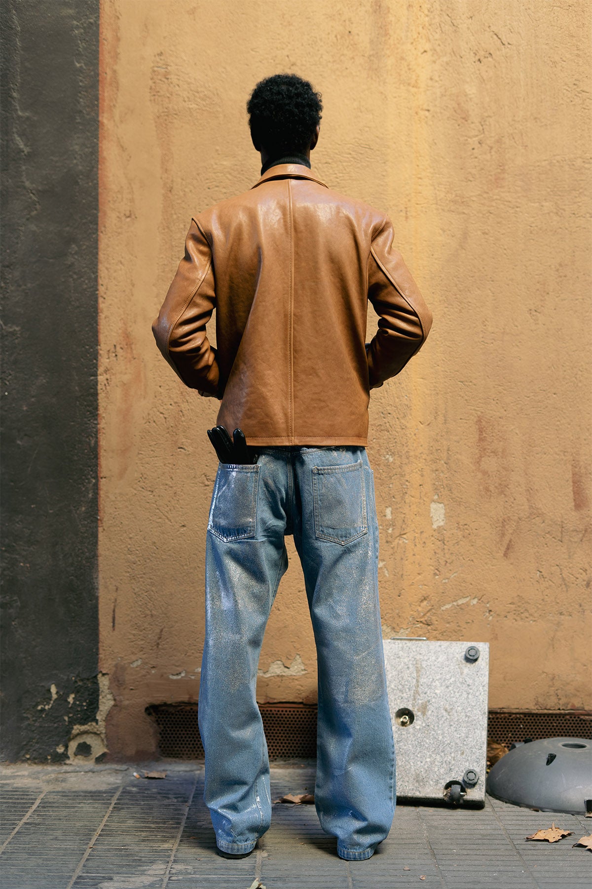 Camel Aged Leather Jacket