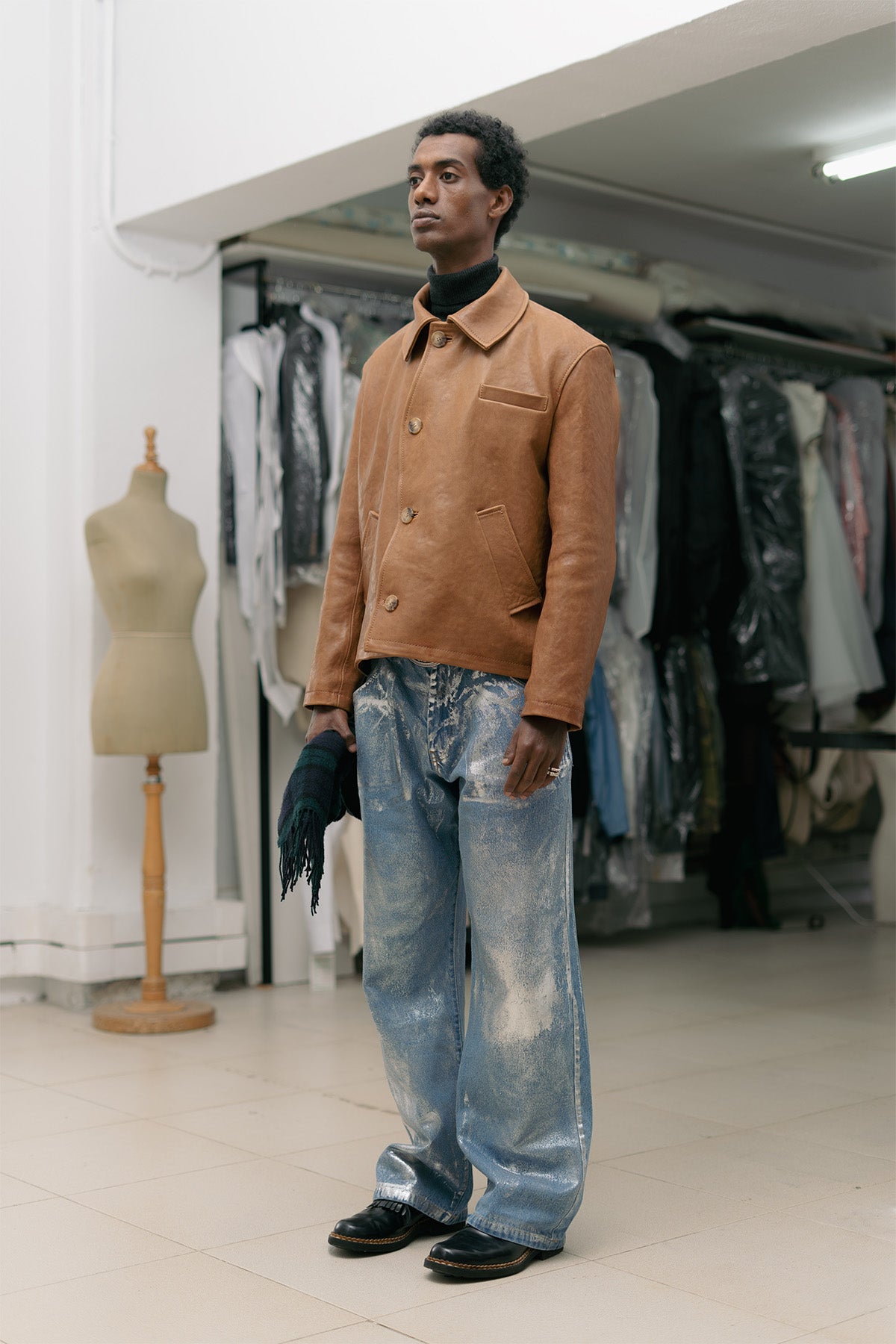 Camel Aged Leather Jacket