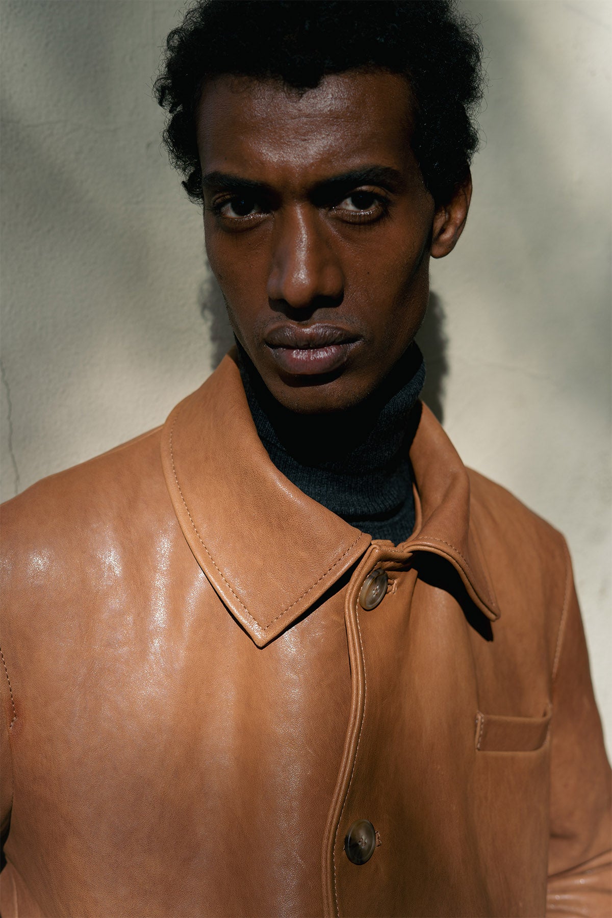 Camel Aged Leather Jacket